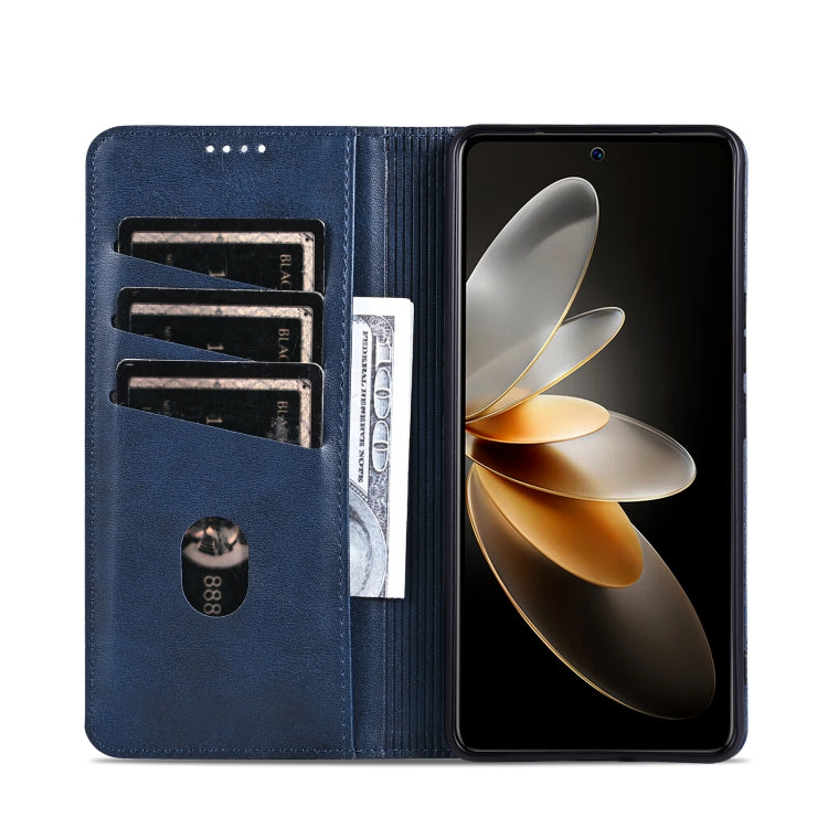 For Xiaomi Redmi K70/K70 Pro AZNS Magnetic Calf Texture Flip Leather Phone Case(Dark Blue) - K70 Pro Cases by AZNS | Online Shopping UK | buy2fix