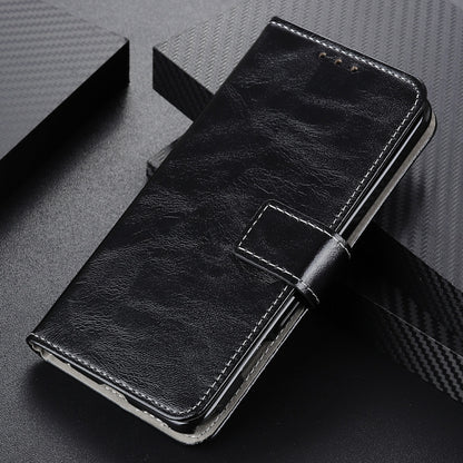 For iPhone 16 Pro Retro Crazy Horse Texture Horizontal Flip Leather Phone Case(Black) - iPhone 16 Pro Cases by buy2fix | Online Shopping UK | buy2fix