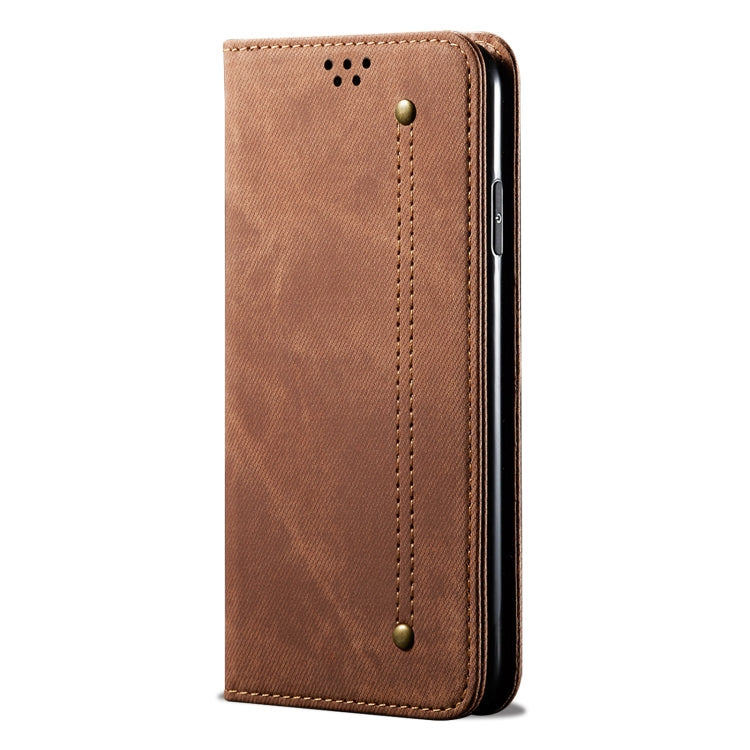 For vivo X100 Pro Denim Texture Flip Leather Phone Case(Brown) - X100 Pro Cases by imak | Online Shopping UK | buy2fix