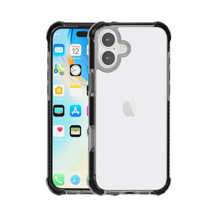 For iPhone 16 Plus Four-corner Shockproof TPU + Acrylic Phone Case(Black) - iPhone 16 Plus Cases by buy2fix | Online Shopping UK | buy2fix