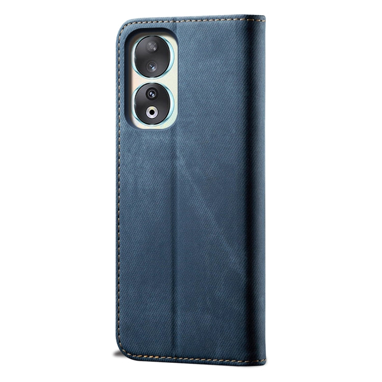 For Honor 90 Pro Denim Texture Flip Leather Phone Case(Blue) - Honor Cases by buy2fix | Online Shopping UK | buy2fix