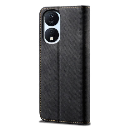 For Honor Play 8T 5G / X7b Denim Texture Flip Leather Phone Case(Black) - Honor Cases by buy2fix | Online Shopping UK | buy2fix