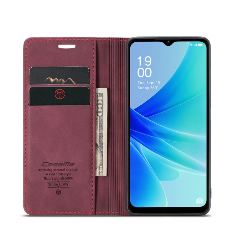 For OPPO A57 4G Global/A57S 4G Global/A77 4G Global CaseMe 013 Multifunctional Horizontal Flip Leather Phone Case(Wine Red) - OPPO Cases by CaseMe | Online Shopping UK | buy2fix