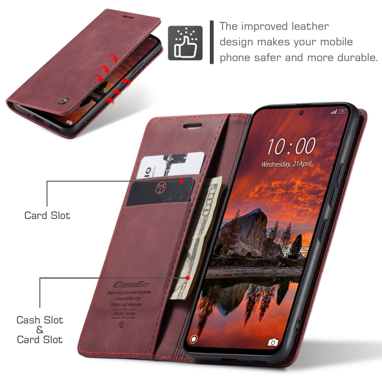 For Xiaomi Redmi Note 13 Pro 4G CaseMe 013 Multifunctional Horizontal Flip Leather Phone Case(Wine Red) - Xiaomi Cases by CaseMe | Online Shopping UK | buy2fix