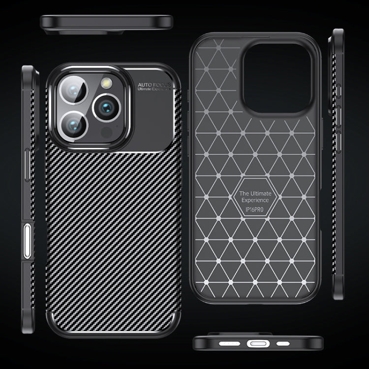 For iPhone 16 Pro Max Carbon Fiber Texture Shockproof TPU Phone Case(Black) - iPhone 16 Pro Max Cases by buy2fix | Online Shopping UK | buy2fix