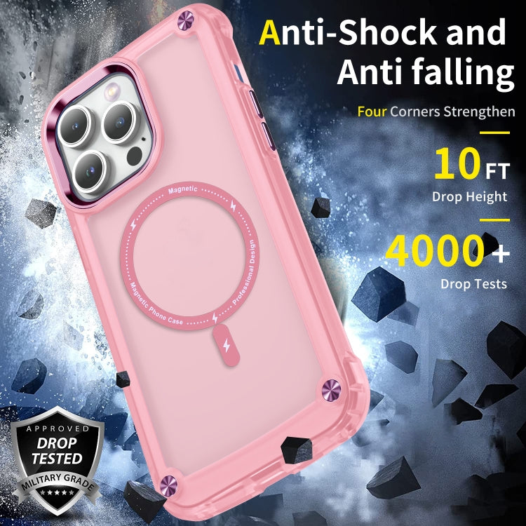 For iPhone 13 Skin Feel TPU + PC MagSafe Magnetic Phone Case(Transparent Pink) - iPhone 13 Cases by buy2fix | Online Shopping UK | buy2fix