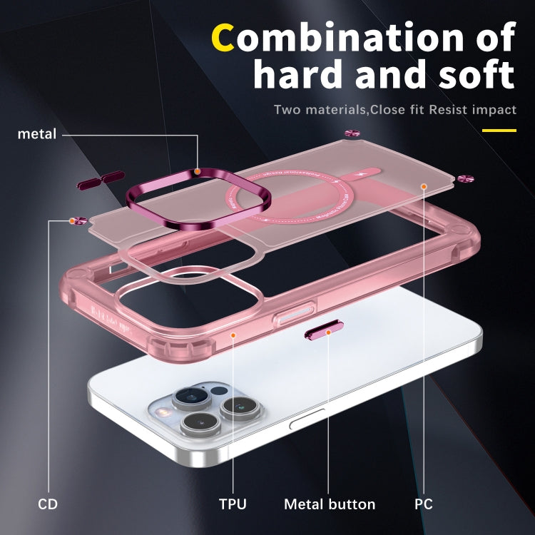 For iPhone 13 Skin Feel TPU + PC MagSafe Magnetic Phone Case(Transparent Pink) - iPhone 13 Cases by buy2fix | Online Shopping UK | buy2fix