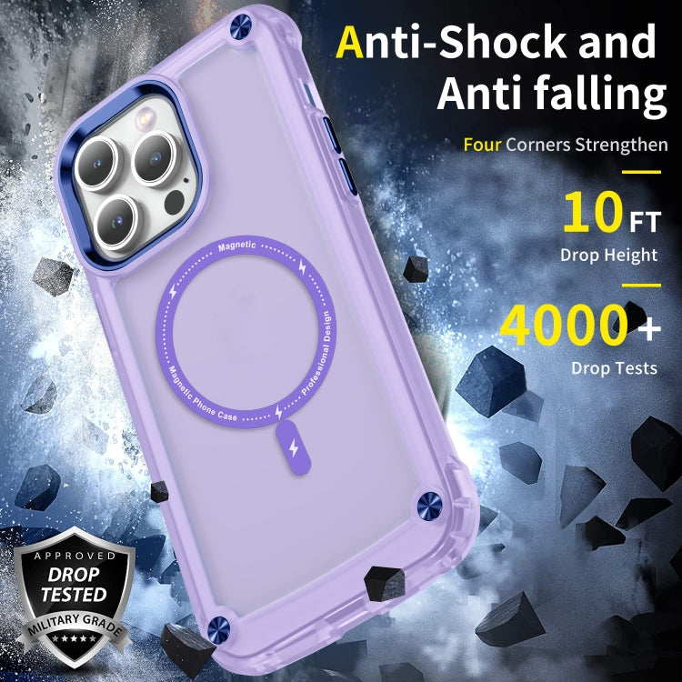 For iPhone 11 Pro Max Skin Feel TPU + PC MagSafe Magnetic Phone Case(Transparent Purple) - iPhone 11 Pro Max Cases by buy2fix | Online Shopping UK | buy2fix