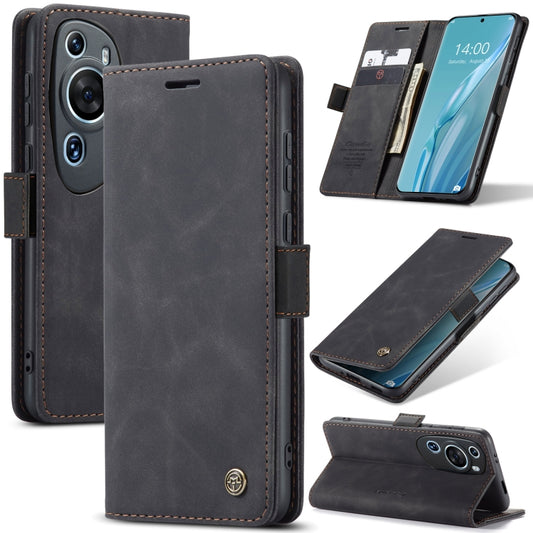 For Huawei P60 Art CaseMe 013 Multifunctional Horizontal Flip Leather Phone Case(Black) - Huawei Cases by CaseMe | Online Shopping UK | buy2fix