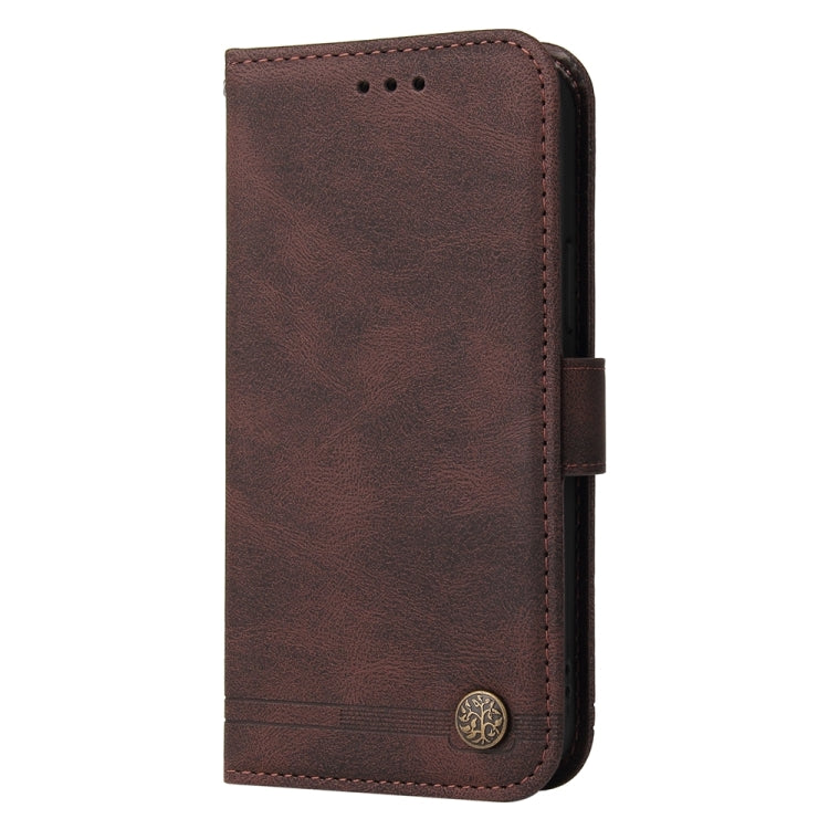 For iPhone 16 Skin Feel Life Tree Leather Phone Case(Brown) - iPhone 16 Cases by buy2fix | Online Shopping UK | buy2fix