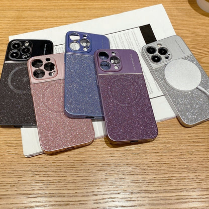 For iPhone 12 Magsafe Magnetic Metallic Glitter Powder Shockproof Phone Case(Purple) - iPhone 12 / 12 Pro Cases by buy2fix | Online Shopping UK | buy2fix