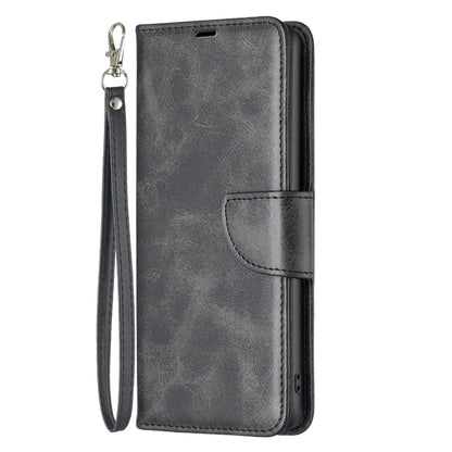 For iPhone 16 Plus Lambskin Texture Pure Color Flip Leather Phone Case(Black) - iPhone 16 Plus Cases by buy2fix | Online Shopping UK | buy2fix