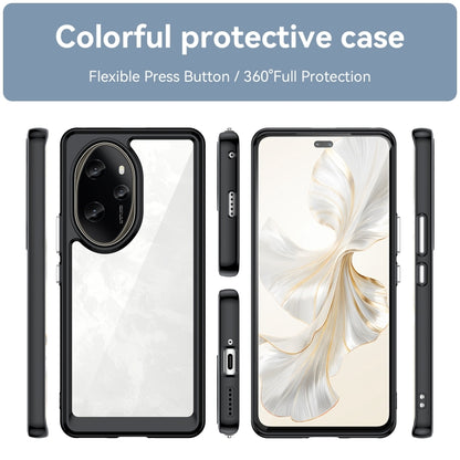 For Honor 100 Pro Colorful Series Acrylic Hybrid TPU Phone Case(Black) - Honor Cases by buy2fix | Online Shopping UK | buy2fix