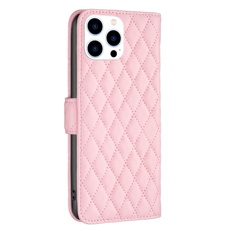 For iPhone 16 Pro Max Diamond Lattice Wallet Flip Leather Phone Case(Pink) - iPhone 16 Pro Max Cases by buy2fix | Online Shopping UK | buy2fix