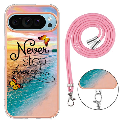 For Google Pixel 9 Pro XL Electroplating IMD TPU Phone Case with Lanyard(Dream Butterfly) - Google Cases by buy2fix | Online Shopping UK | buy2fix