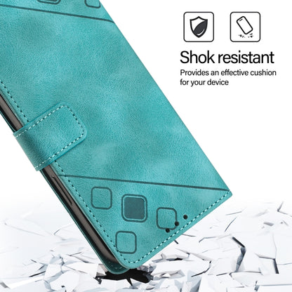 For iPhone 16 Plus Skin-feel Embossed Leather Phone Case(Green) - iPhone 16 Plus Cases by buy2fix | Online Shopping UK | buy2fix