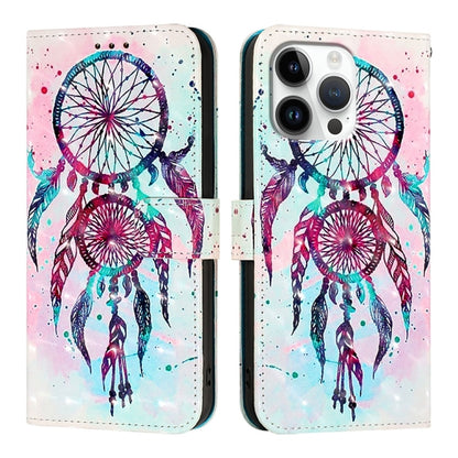 For iPhone 16 Pro Max 3D Painting Horizontal Flip Leather Phone Case(Color Drop Wind Chimes) - iPhone 16 Pro Max Cases by buy2fix | Online Shopping UK | buy2fix