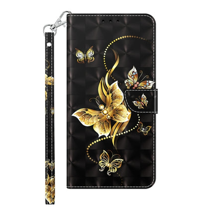 For Google Pixel 9 Pro 3D Painted Pattern Leather Phone Case(Golden Butterfly) - Google Cases by buy2fix | Online Shopping UK | buy2fix