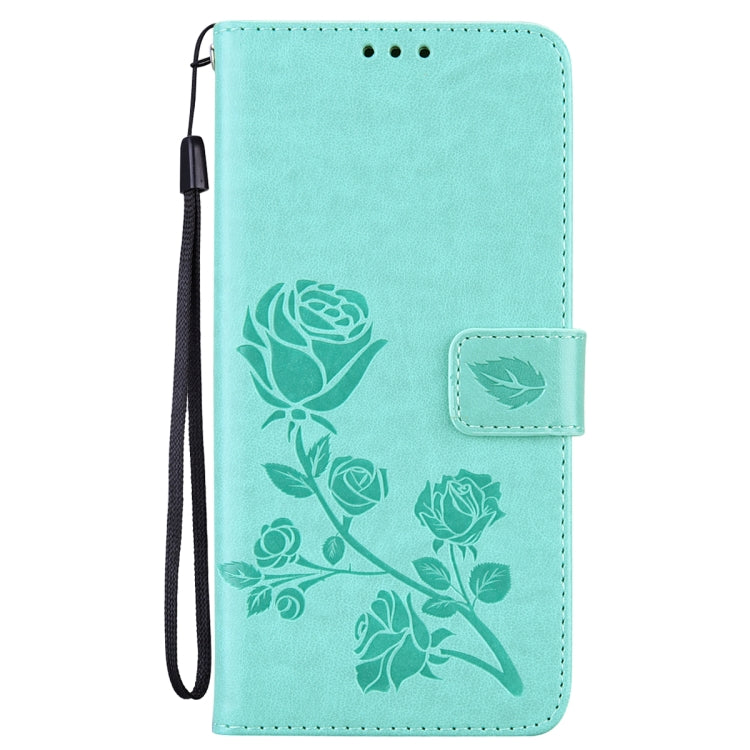 For Xiaomi Redmi Note 12 Pro 5G Global Rose Embossed Flip PU Leather Phone Case(Green) - Xiaomi Cases by buy2fix | Online Shopping UK | buy2fix