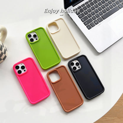 For iPhone 16 Shockproof Frame Frosted TPU Phone Case(Black) - iPhone 16 Cases by buy2fix | Online Shopping UK | buy2fix