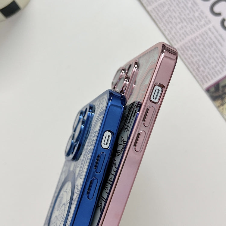 For iPhone 11 Pro Max Electroplated Circuit Board Pattern MagSafe Phone Case(Pink) - iPhone 11 Pro Max Cases by buy2fix | Online Shopping UK | buy2fix