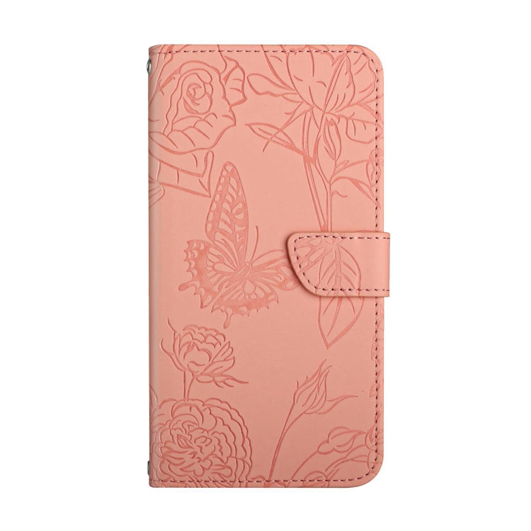 For OnePlus 12 5G Global Skin Feel Butterfly Peony Embossed Leather Phone Case(Pink) - OnePlus Cases by buy2fix | Online Shopping UK | buy2fix