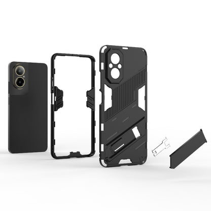 For Realme C67 4G Global Punk Armor 2 in 1 PC + TPU Phone Case with Holder(Light Red) - Realme Cases by buy2fix | Online Shopping UK | buy2fix