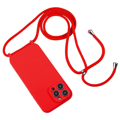 For iPhone 16 Pro Crossbody Lanyard Liquid Silicone Case(Red) - iPhone 16 Pro Cases by buy2fix | Online Shopping UK | buy2fix