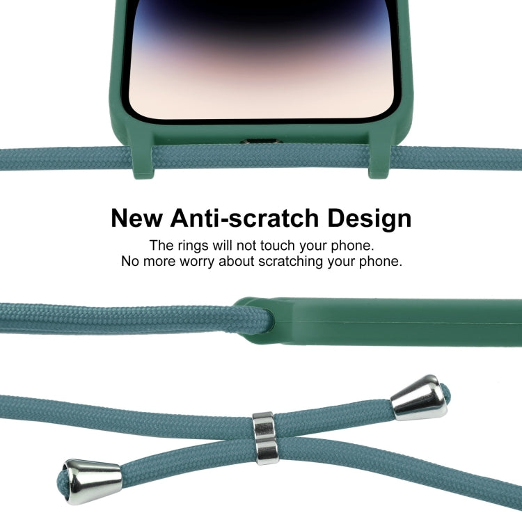 For iPhone 16 Pro Crossbody Lanyard Liquid Silicone Case(Emerald Green) - iPhone 16 Pro Cases by buy2fix | Online Shopping UK | buy2fix