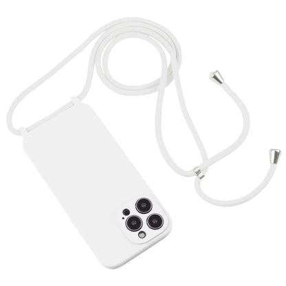 For iPhone 16 Pro Crossbody Lanyard Liquid Silicone Case(White) - iPhone 16 Pro Cases by buy2fix | Online Shopping UK | buy2fix