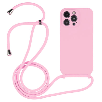 For iPhone 16 Pro Max Crossbody Lanyard Liquid Silicone Case(Pink) - iPhone 16 Pro Max Cases by buy2fix | Online Shopping UK | buy2fix