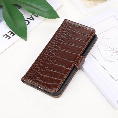 For OnePlus Nord 13 Crocodile Top Layer Cowhide Leather Phone Case(Brown) - OnePlus Cases by buy2fix | Online Shopping UK | buy2fix