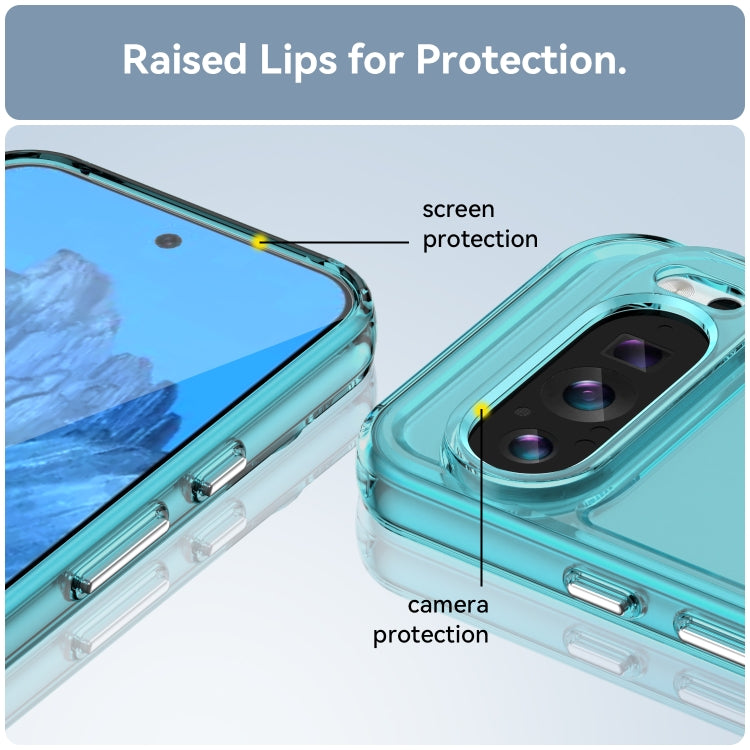 For Google Pixel 9 Candy Series TPU Phone Case(Transparent Blue) - Google Cases by buy2fix | Online Shopping UK | buy2fix