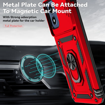 For Motorola Moto G Play 5G 2024 Sliding Camshield Holder Phone Case(Red) - Motorola Cases by buy2fix | Online Shopping UK | buy2fix