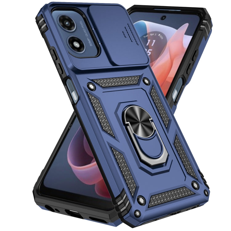 For Motorola Moto G Play 5G 2024 Sliding Camshield Holder Phone Case(Blue) - Motorola Cases by buy2fix | Online Shopping UK | buy2fix