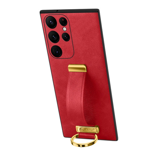 For Samsung Galaxy S23 Ultra 5G SULADA PC Hybrid Leather Texture Skin Feel Shockproof Phone Case(Red) - Galaxy S23 Ultra 5G Cases by SULADA | Online Shopping UK | buy2fix