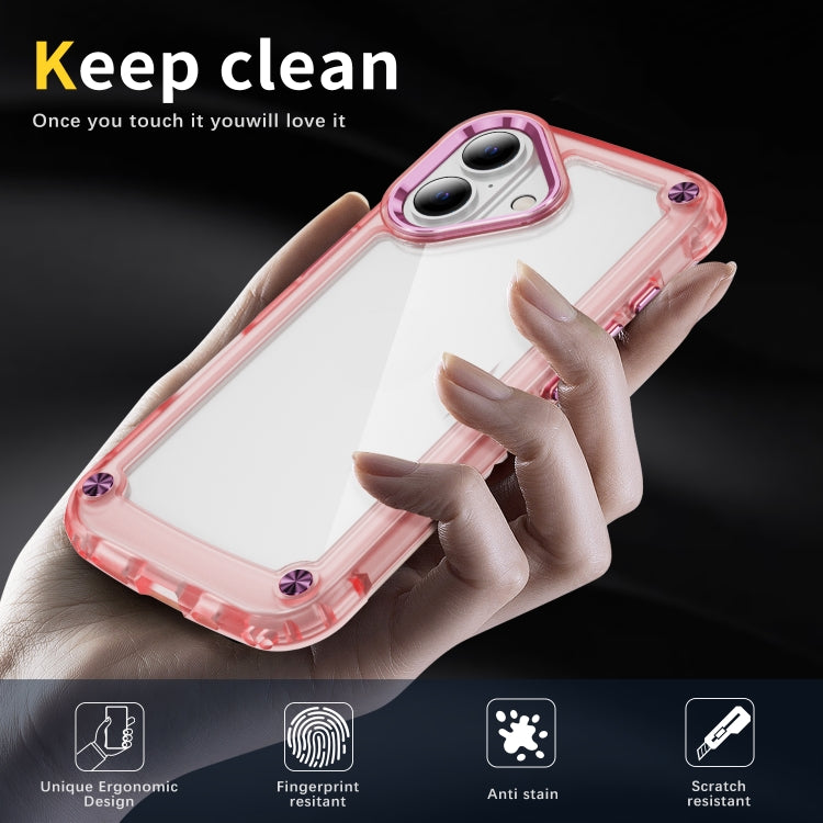 For iPhone 16 Plus Skin Feel TPU + PC Phone Case(Transparent Pink) - iPhone 16 Plus Cases by buy2fix | Online Shopping UK | buy2fix