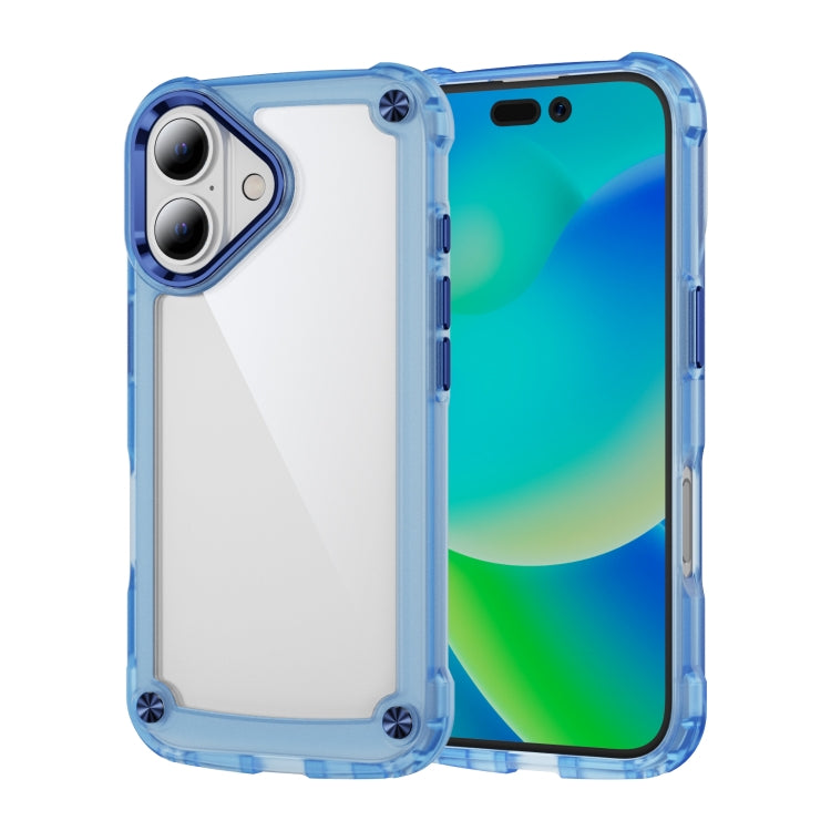 For iPhone 16 Plus Skin Feel TPU + PC Phone Case(Transparent Blue) - iPhone 16 Plus Cases by buy2fix | Online Shopping UK | buy2fix