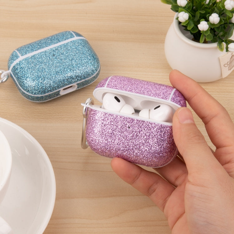 For AirPods 3 Glitter Powder Skin Texture PC TWS Earphone Case(Blue) - For AirPods 3 by buy2fix | Online Shopping UK | buy2fix