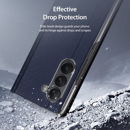 For Samsung Galaxy Z Fold5 5G DUX DUCIS Bril Series PU + TPU Phone Case(Blue) - Galaxy Z Fold5 Cases by DUX DUCIS | Online Shopping UK | buy2fix