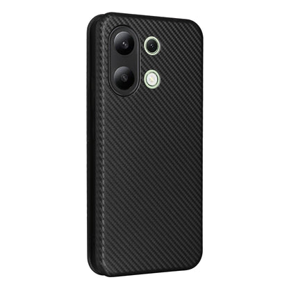 For Xiaomi Redmi Note 13 4G Carbon Fiber Texture Flip Leather Phone Case(Black) - Note 13 Cases by buy2fix | Online Shopping UK | buy2fix