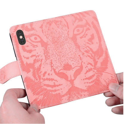 For Xiaomi Redmi K70E / Poco X6 Pro Tiger Embossing Pattern Leather Phone Case(Pink) - K70E Cases by buy2fix | Online Shopping UK | buy2fix