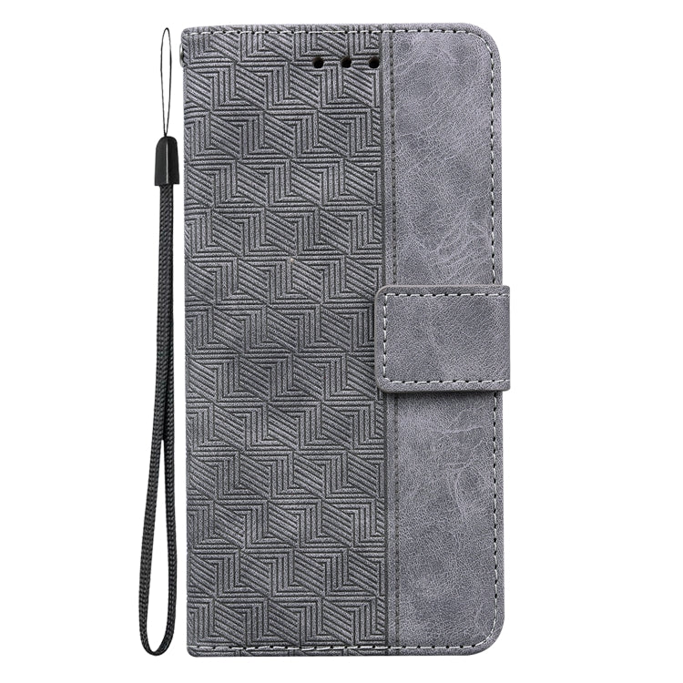 For Motorola Moto G Play 4G 2024 Geometric Embossed Leather Phone Case(Grey) - Motorola Cases by buy2fix | Online Shopping UK | buy2fix