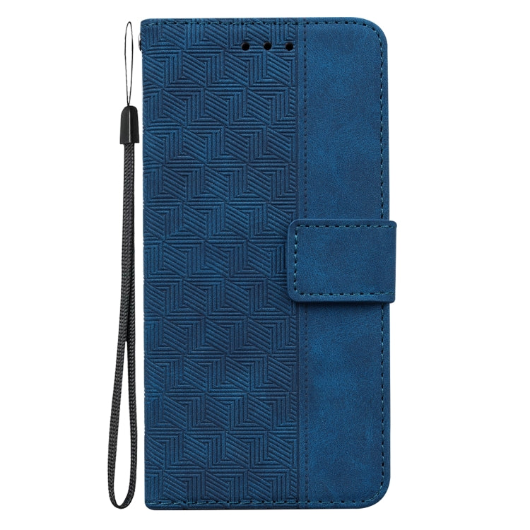 For Motorola Moto G Power 5G 2024 Geometric Embossed Leather Phone Case(Blue) - Motorola Cases by buy2fix | Online Shopping UK | buy2fix