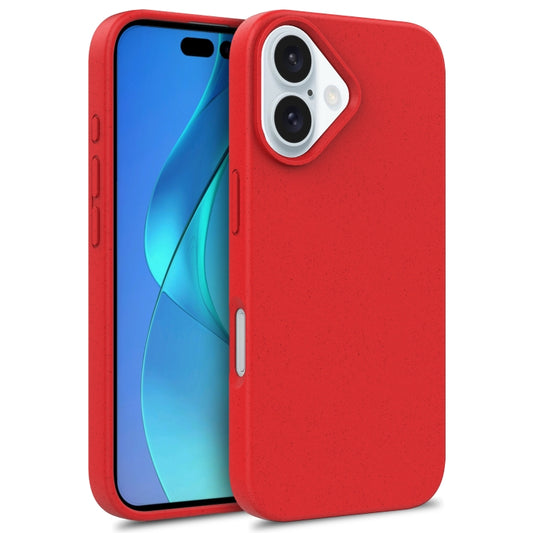 For iPhone 16 Starry Series Shockproof Straw Material + TPU Protective Case(Red) - iPhone 16 Cases by buy2fix | Online Shopping UK | buy2fix