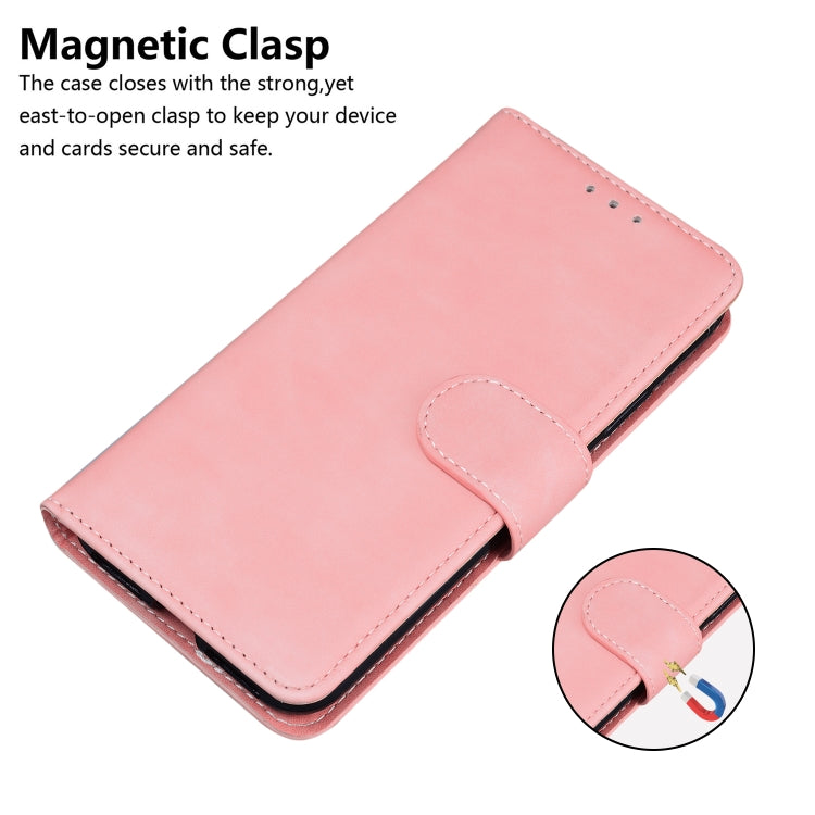 For iPhone SE 2024 Skin Feel Pure Color Flip Leather Phone Case(Pink) - More iPhone Cases by buy2fix | Online Shopping UK | buy2fix