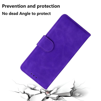 For iPhone 16 Pro Skin Feel Pure Color Flip Leather Phone Case(Purple) - iPhone 16 Pro Cases by buy2fix | Online Shopping UK | buy2fix