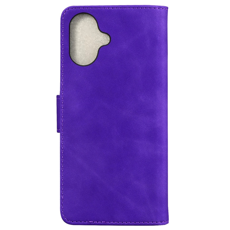 For iPhone 16 Plus Skin Feel Pure Color Flip Leather Phone Case(Purple) - iPhone 16 Plus Cases by buy2fix | Online Shopping UK | buy2fix