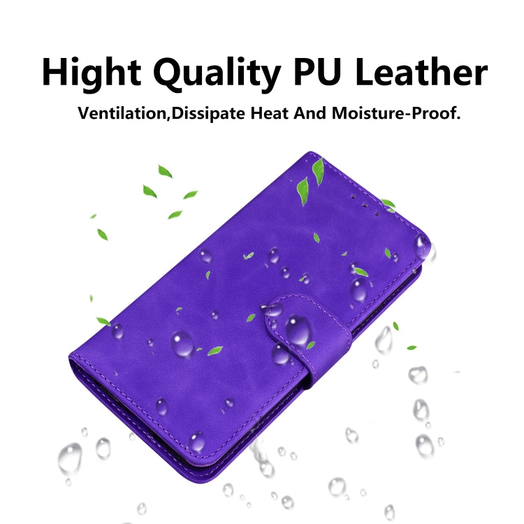 For iPhone 16 Plus Skin Feel Pure Color Flip Leather Phone Case(Purple) - iPhone 16 Plus Cases by buy2fix | Online Shopping UK | buy2fix