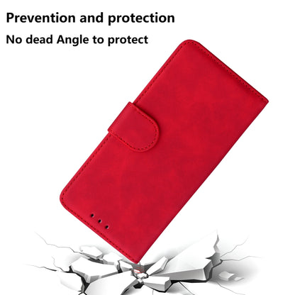 For iPhone 16 Skin Feel Pure Color Flip Leather Phone Case(Red) - iPhone 16 Cases by buy2fix | Online Shopping UK | buy2fix